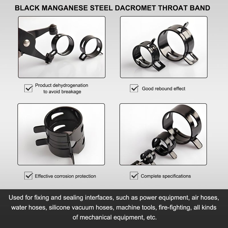 Wevdn 20PCS 3/8" ID Spring Band Type Clamps, 10mm Manganese Steel Fuel Line Pipe Spring Hose Clip, Low Pressure Air Clip Vacuum Hose Water Pipe Silicone Tube Clamps Fasteners - Image 5